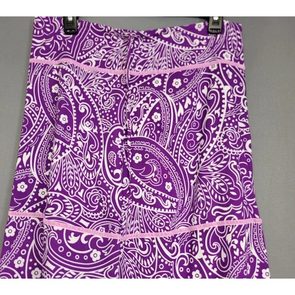 Boho Purple Pasiley Maxi Cover Skirt Womens Small Tiered Flowy Beachwear New - Picture 8 of 13